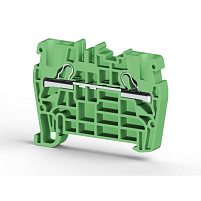 Клеммник пружинный быстрозажимной (Push in), 4 мм.кв. (зеленый); PYK4