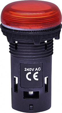 Лампа сигнал. LED матовая ECLI-240A-R 240V AC (красная) - фото1