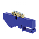 Шина "0" N (6х9мм) 4 отверстия латунь синий изолятор на DIN-рейку EKF PROxima - фото1