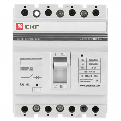 Выключатель автоматический ВА-99 125/100А 4P 25кА EKF - фото1