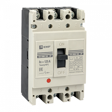 Выключатель автоматический ВА-99М 100/125А 3P 35кА с электромагнитным расцепителем EKF PROxima - фото1
