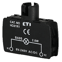 Держатель ламп BA9S мод. НС61Х1 с рез., диодом,  130 В, 20мА 240V АС/DC