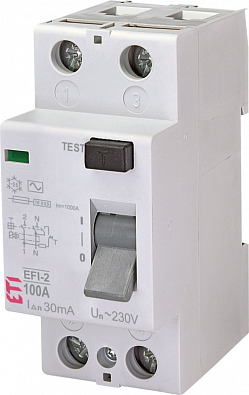 Устройство защитного отключения (УЗО) EFI-2 100/0,03 AC (10kA) - фото1