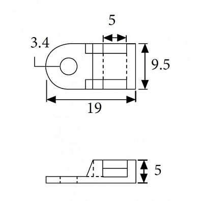 Основание для стяжек шир. до 5 мм, под винт, (белый); VK1, KLEMSAN - фото2