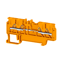 Клеммник пруж.быстрозажимной (Push in), 4-х выводной, 1,5мм.кв., (оранжевый); PYK 1,5MС