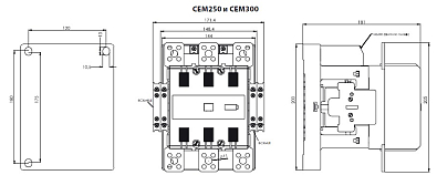 Контактор электромагнитный CEM 250.22 400V AC - фото2