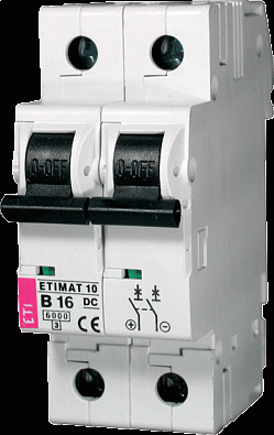 Модульный автоматический выключатель постоянного тока ETIMAT 10 DC 2p C 0,5A (6 kA) - фото1