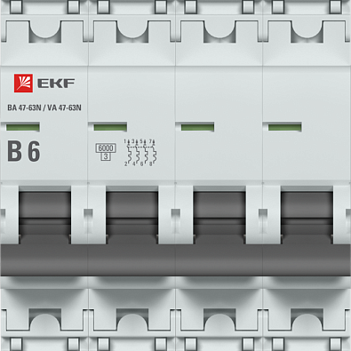 ВА 47-63N 4P 6А (B) 6кА EKF PROxima автоматический выключатель, арт. M636406B - фото2