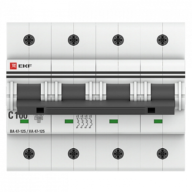 ВА 47-125 4P 100А (C) 15кА EKF PROxima автоматический выключатель, арт. mcb47125-4-100C - фото3
