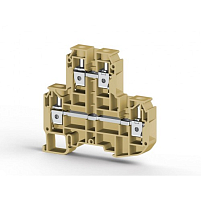 Клеммник 2-х ярусный  10мм.кв. (бежевый); PIK10N