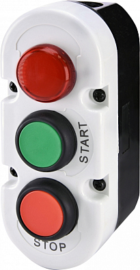 Кнопочный пост 3-модул. ESE3-V8 ("START/STOP" с ламп. LED240V AC, красный/зеленый/красный) - фото1
