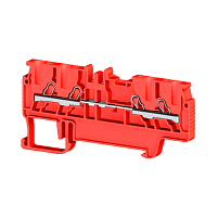 Клеммник пруж.быстрозажимной (Push in), 4-х выводной, 1,5мм.кв., (красный); PYK 1,5MС