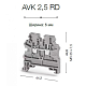 Клеммник на DIN-рейку 2,5мм.кв. (желтый); AVK2,5 RD (RP) - фото2