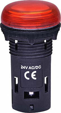 Лампа сигнал. LED матовая ECLI-024C-R 24V AC/DC (красная) - фото1