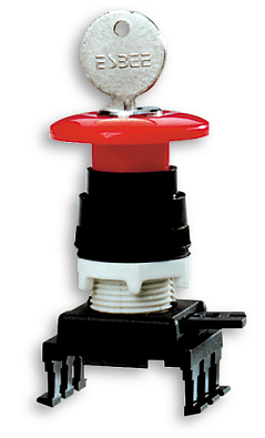 Кнопка-грибок HQ55C1 под ключ (40 мм, красный) - фото1