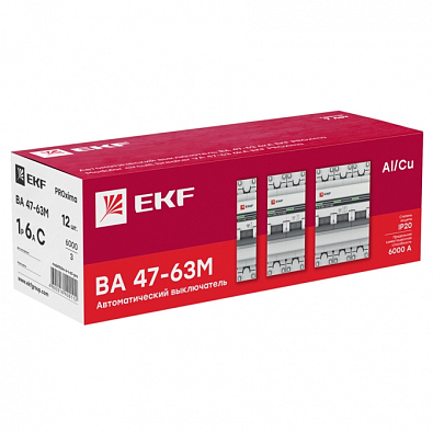 ВА 47-63M 2P 16А (C) 6кА EKF PROxima автоматический выключатель, арт. mcb4763m-6-2-16C-pro - фото5
