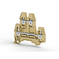 Клеммник 2-х ярусный  4мм.кв. (бежевый); PIK4N