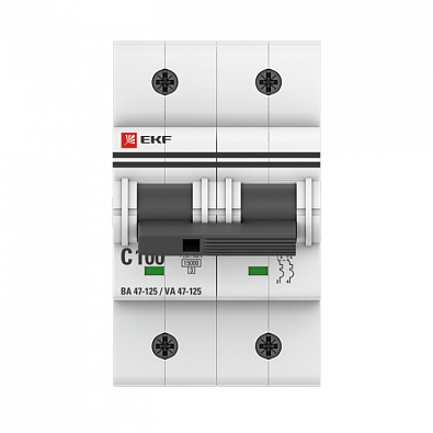 ВА 47-125 2P 100А (C) 15кА EKF PROxima автоматический выключатель, арт. mcb47125-2-100C - фото3