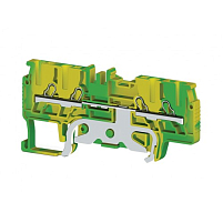 Клеммник пруж. быстрозажимной (Push in), 4-хвыводной, 1,5 мм.кв., (земля); PYK1,5MCT