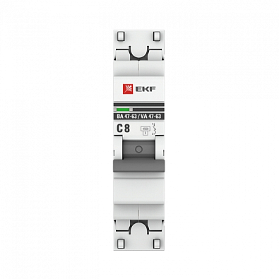 ВА 47-63 1P 8А (C) 4,5kA EKF PROxima автоматический выключатель, арт. mcb4763-1-08C-pro - фото2