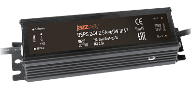 Драйвер BSPS 24V  2,50A = 60W IP67 Блок питания IP67 для светодиодной ленты 24V - фото1