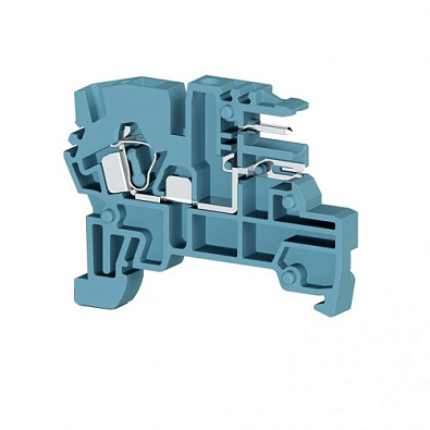 Клеммник пружинный с разъёмом, на DIN-рейку, 2,5мм.кв., (синий); PCY 2,5N - фото1