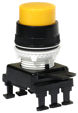Кнопка-модуль выступающая c фиксацией НF45C4 (желтый) - фото1