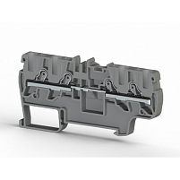 Клеммник пруж.быстрозажимной (Push in) 4-х выводной, 4 мм.кв., (синий); PYK 4C