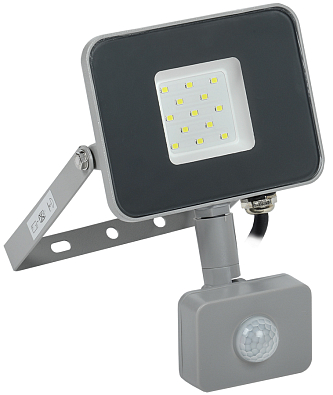 Прожектор СДО 07-10Д светодиодный серый с датчиком движения IP44 - фото1