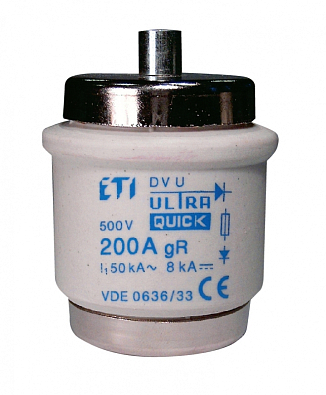 Предохранитель DVUQ200A/500V gR (50 kA) цилиндрический - фото1