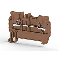 Клеммник пружинный быстрозажимной (Push in), 1,5мм.кв. (коричневый); PYK 1,5M