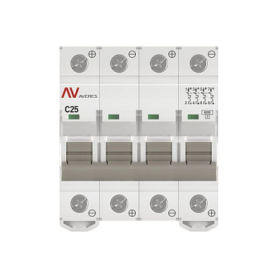 AV-6 DC 4P 25A (C) 6kA EKF AVERES выключатель автоматический, арт. mcb6-DC-4-25C-av - фото16