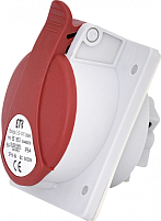 Розетка встраиваемая EE-1653 IP54 (16A, 400V, 3P+N+PE)