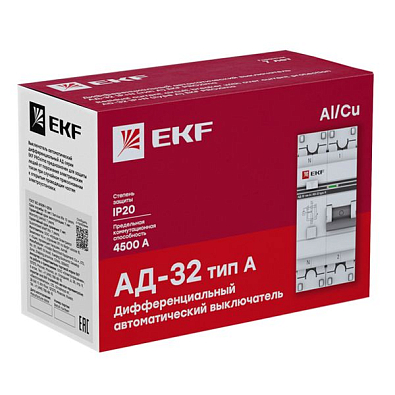 Дифференциальный автомат АД-32 1P+N 40А/30мА (тип А) EKF PROxima - фото9