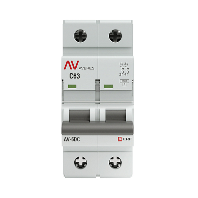 AV-6 DC 2P 63A (C) 6kA EKF AVERES выключатель автоматический, арт. mcb6-DC-2-63C-av - фото4