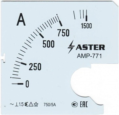Шкала к амперметру AMP-771 750/5 А - фото1