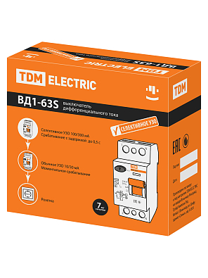 ВД1-63S 2Р 40А 100мА TDM ELECTRIC устройство защитного отключения (УЗО) - фото4