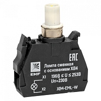 Лампа сменная c основанием XB4 белая 230В EKF PROxima