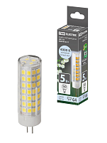 Лампа светодиодная G4-5 Вт-230 В-4000 К, SMD, 16x55 мм TDM ELECTRIC