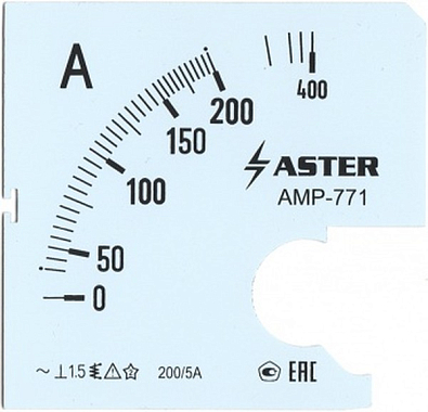 Шкала к амперметру AMP-771 200/5 А - фото1