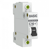 ВА 47-29 1P 16А (C) 4,5кА Basic автоматический выключатель, арт. mcb4729-1-16C
