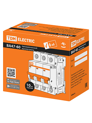 ВА47-60 3Р 25А 6кА х-ка D TDM ELECTRIC модульный автоматический выключатель - фото3