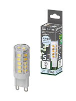 Лампа светодиодная G9-5 Вт-230 В-4000 К, SMD, 16x49 мм TDM ELECTRIC