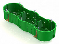 Коробка установочная 3-местная,212х70х45мм для скрытого монтажа в полых стенах (с саморезами, с мета