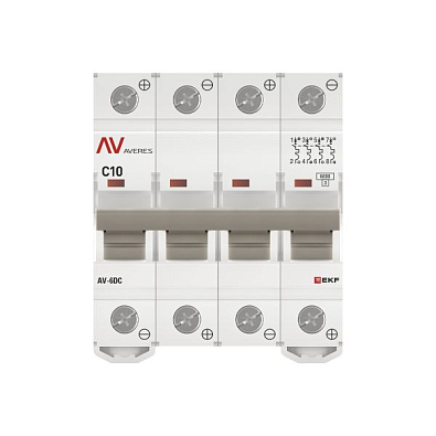 AV-6 DC 4P 10A (C) 6kA EKF AVERES выключатель автоматический, арт. mcb6-DC-4-10C-av - фото17