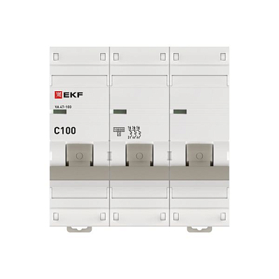 ВА 47-100 3P 100А (C) 10kA EKF PROxima автоматический выключатель, арт. mcb47100-3-100C-pro - фото10