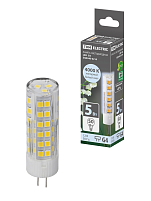 Лампа светодиодная G4-5 Вт-AC/DC 12 В-4000 К, SMD, 16x57 мм TDM ELECTRIC