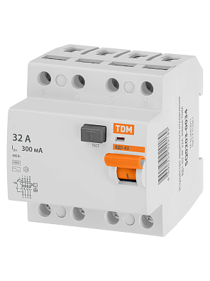 ВД1-63 4Р 32А 300мА TDM ELECTRIC устройство защитного отключения (УЗО) - фото3