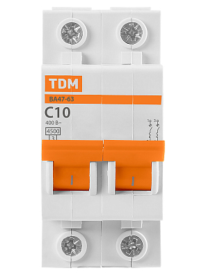 ВА47-63 2Р 10А 4,5кА х-ка С TDM ELECTRIC модульный автоматический выключатель - фото4