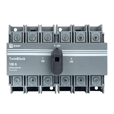 Рубильник 100A 3P реверсивный c рукояткой для прямой установки TwinBlock EKF - фото7